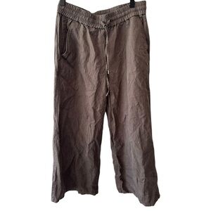 Eileen Fisher Tencel Linen Blend Cropped Ankle‎ Pull on Pants XS Gray Elastic